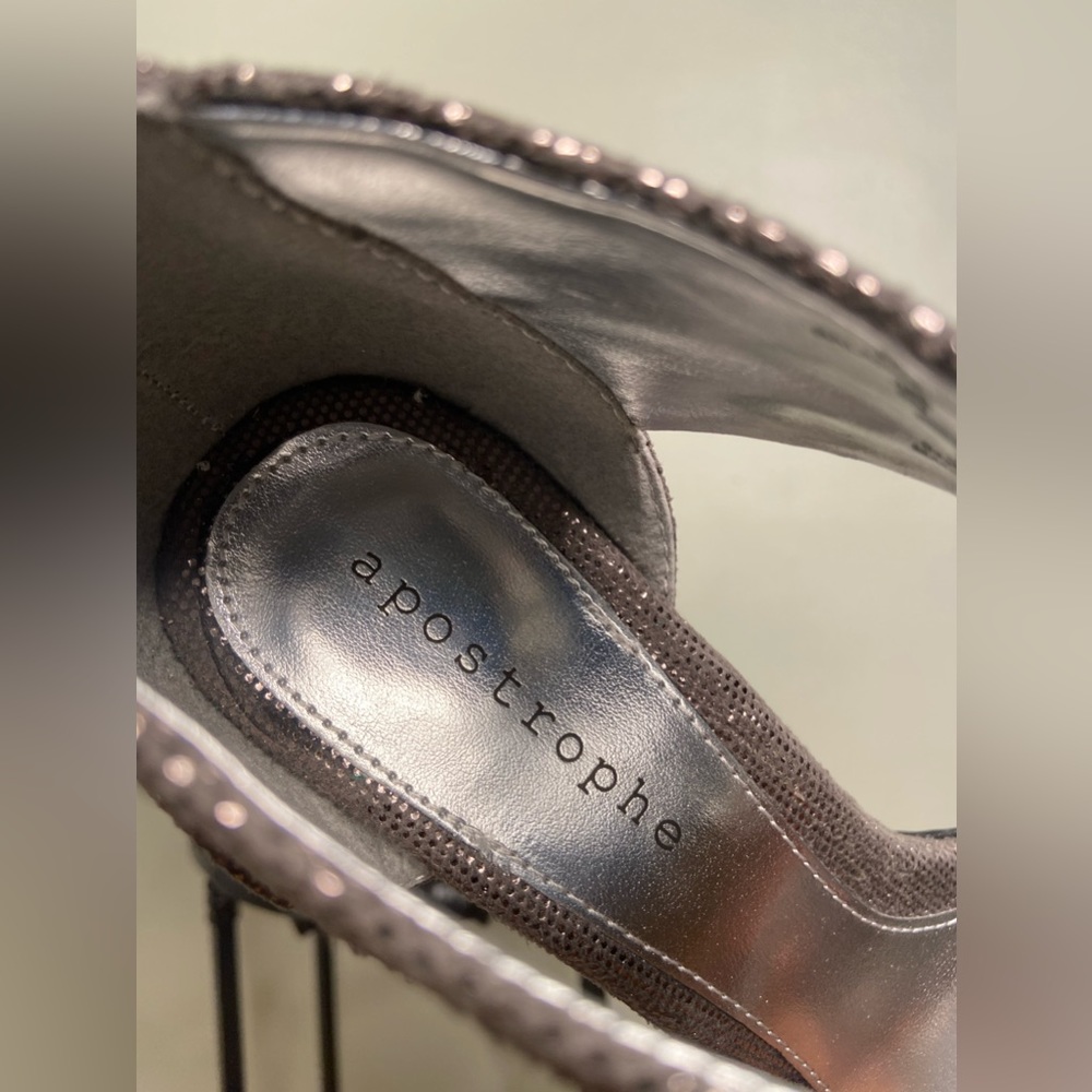 Heels Sandals Pewter Metallic by Apostrophe - Picture 7 of 13